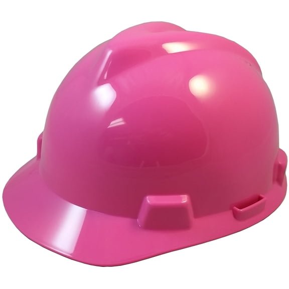 MSA V-Gard One Touch Suspensions Cap Style Hard Hats - Hot Pink