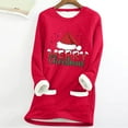 thumbnail image 2 of FAVIPT Sherpa Lined Sweatshirt Women Christmas Print Crew Neck Pullover Casual Fashion Winter Warm 2025 Loungewear with Pockets Red,XXL, 2 of 3