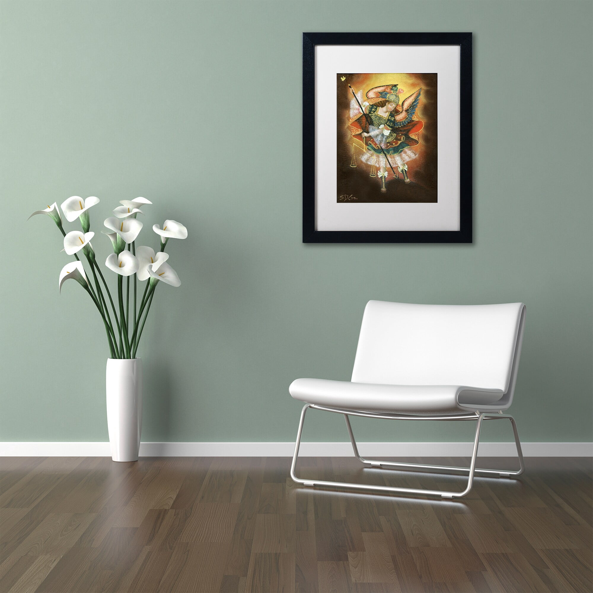 Trademark Fine Art "Angel Gabriel" Canvas Art by Masters Fine Art, White Matte, Black Frame