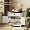 thumbnail image 4 of Flycity End Table with Drawers and Storage Cabinet, 25 Inch Bedside Table with Adjustable Shelf, Wood Nightstand with Door, Side Table for Living Room Bedroom Office, 2 Doors, 4 of 8