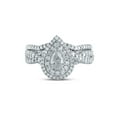 thumbnail image 2 of 14kt Two-tone Gold Pear Diamond Halo Bridal Wedding Ring Band Set 1 Cttw, 2 of 6