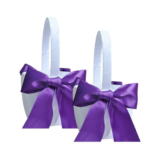 Cesta de flores Advancent con lazo romántico de diseño Simple 2 piezas decoración hogar morado