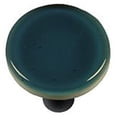 thumbnail image 1 of Hot Knobs HK1032-KRB Bouton d'Armoire en Verre Rond Bleu Acier - Noir, 1 of 1