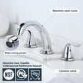 thumbnail image 3 of Wowow Double-Handle bathroom faucet 3 hole with Pop up Drain in Black for Bathroom Sink, 3 of 6