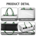 thumbnail image 4 of Large Capacity Tote Bag,Green White Checkerboard Checkered Pattern Handbag Fashion Luxury Tote Bag,15.7"x13"x 5.1" Inches,Laptop Compatible, 4 of 6