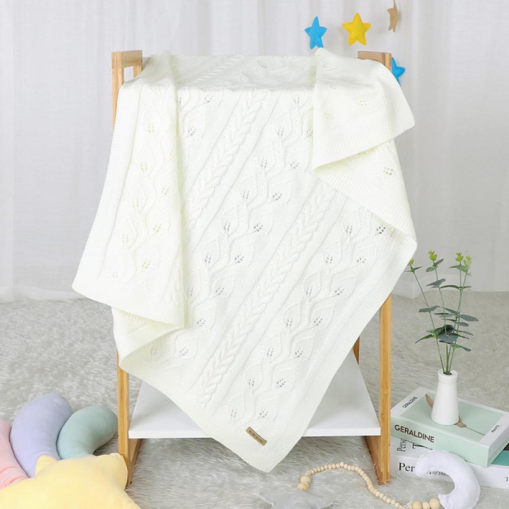 100 Cotton Baby Blanket Knit Cellular Toddler Blankets for Newbron