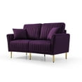 thumbnail image 4 of Llinc Store 2-Seater Sectional Couches For Living Room With Channel Tufted On Back, Seat Cushions And 2 Throw Pillows, Modular Sectional Sofa, Purple, 4 of 8
