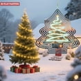 thumbnail image 2 of Metal Hanging Christmas Tree Wind Spinner - Festive Light Design for Yard & Garden Perfect Holiday Decoration, 2 of 7