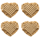 thumbnail image 1 of Posavasos bohemios de macramé de ratán | Juego de 4 posavasos bohemios para decoración de mesa, tejido con absorbente plano, 1 of 5