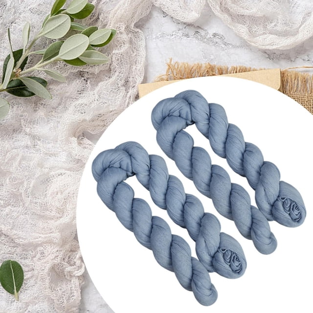 Elodie 2 Pieces Cheesecloth Table Runner Trendy for Holiday Photo Backdrop New Year blue