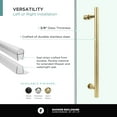 thumbnail image 6 of Fine Fixtures Frameless Shower Enclosure Sliding Shower Glass Door - Tempered Glass 48.25" W x 34.25 D x 74.25 H Satin Brass Finish, 6 of 12