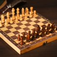 Chess Wooden Wooden Checker Board Solid Wood Pieces Folding Chess Board