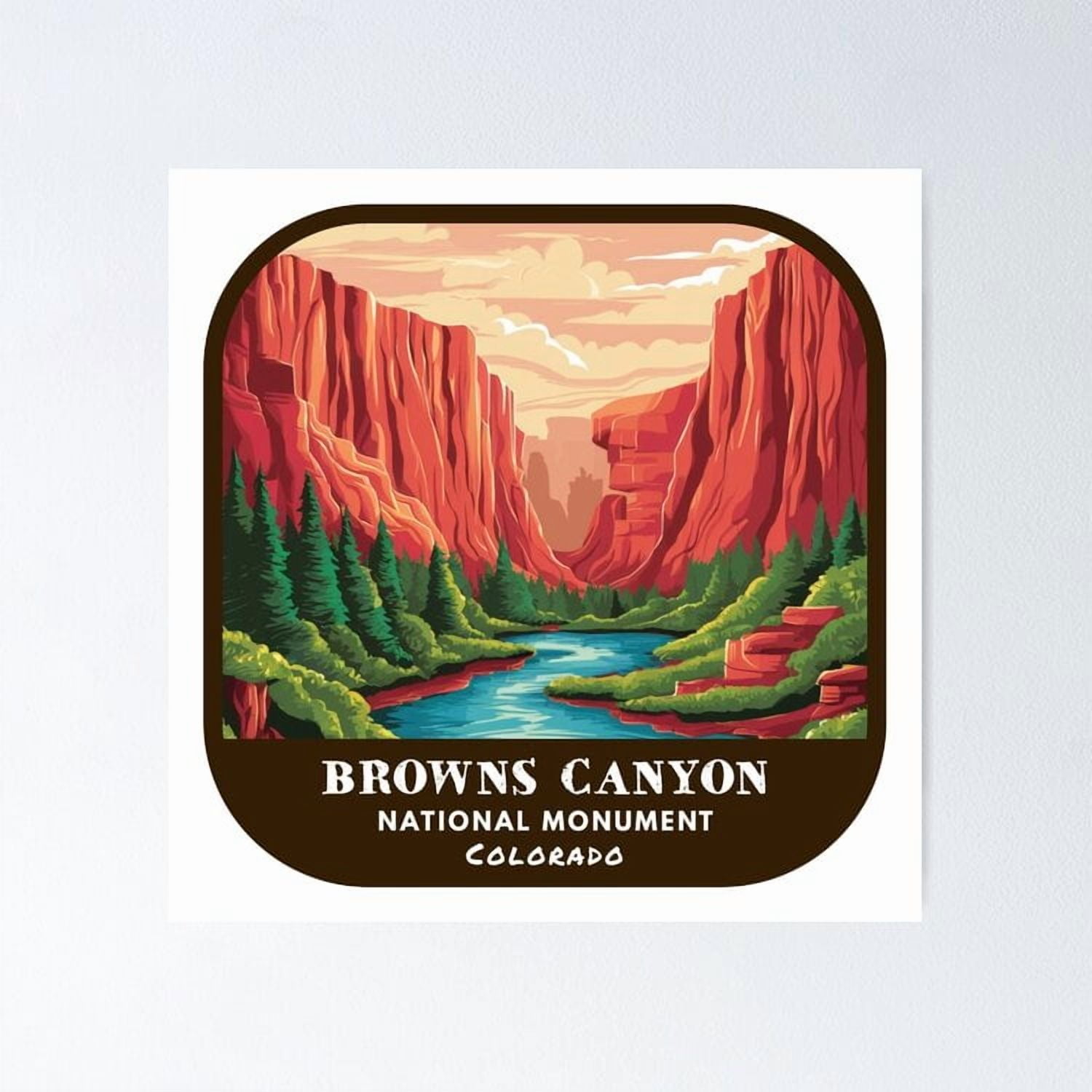 Vintage Browns Canyon National Monument (Colorado) Poster Home Decor Office Wall Art