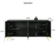 thumbnail image 4 of Creative Carved 4-Door Sideboard with Handleless Press-to-Open Design in Black MDF and Solid Wood for Dining Room,Living Room, Bedroom, Hallway, 4 of 17