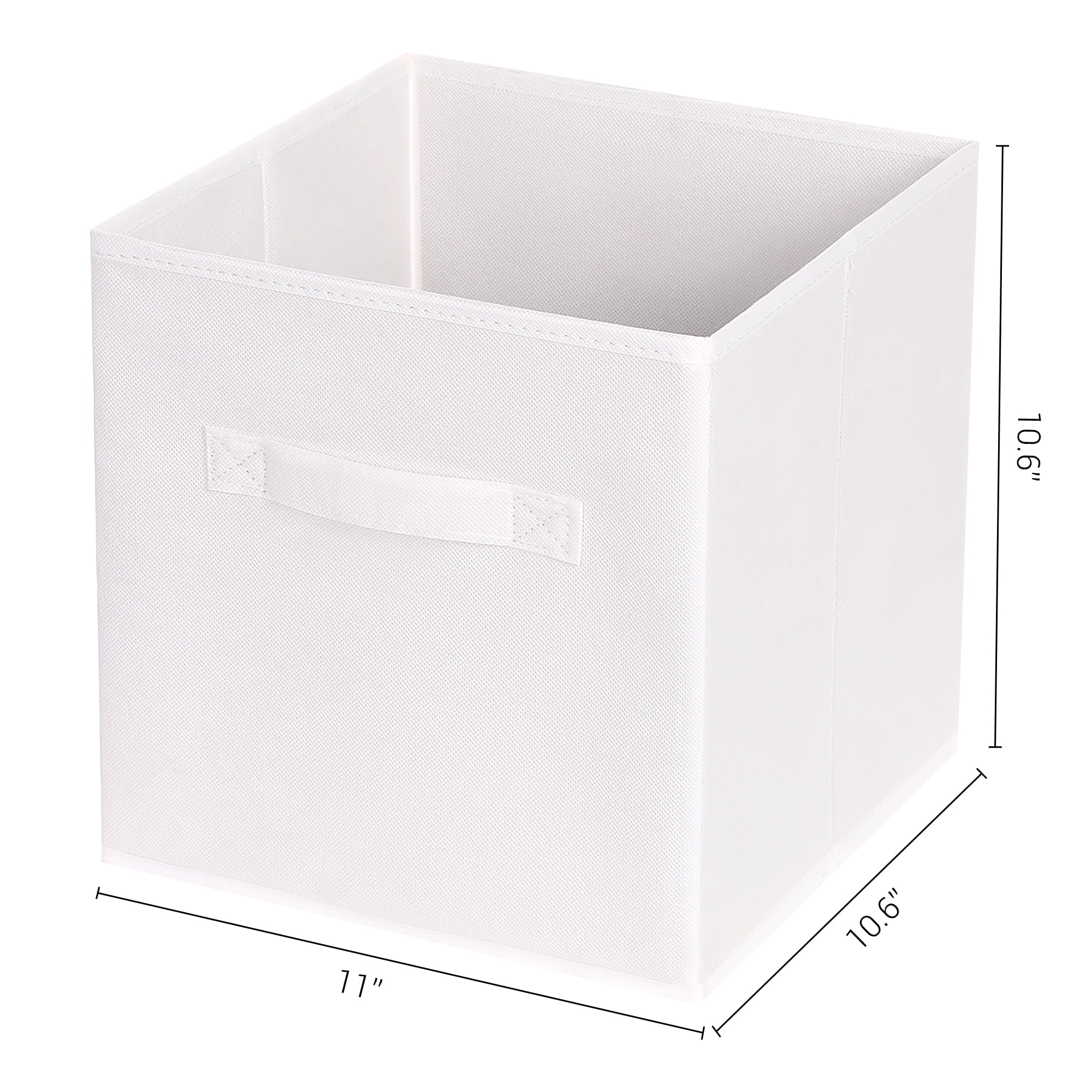 Unique Bargains Fabric Storage Cube Storage Bin White 11*10.6*10.6in