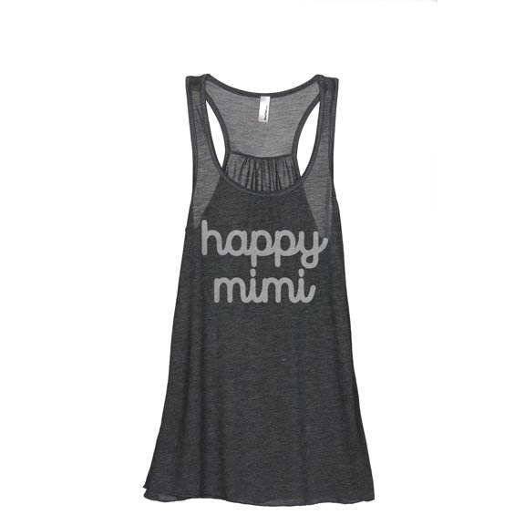 Happy Mimi Women's Fashion Sleeveless Flowy Racerback Workout Yoga Tank Top Charcoal Grey 2X-Large