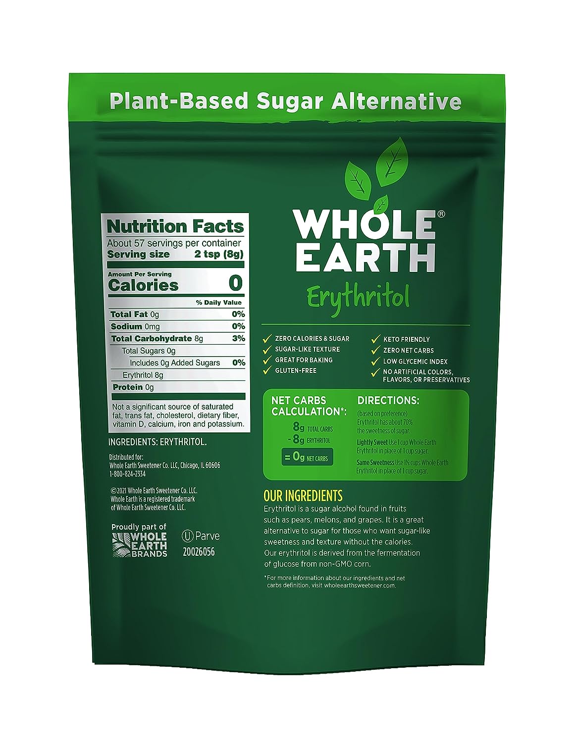 Whole Earth Sweetener Organic 100% Erythritol Sugar Alternative Bag, 16 oz - image 3 of 8
