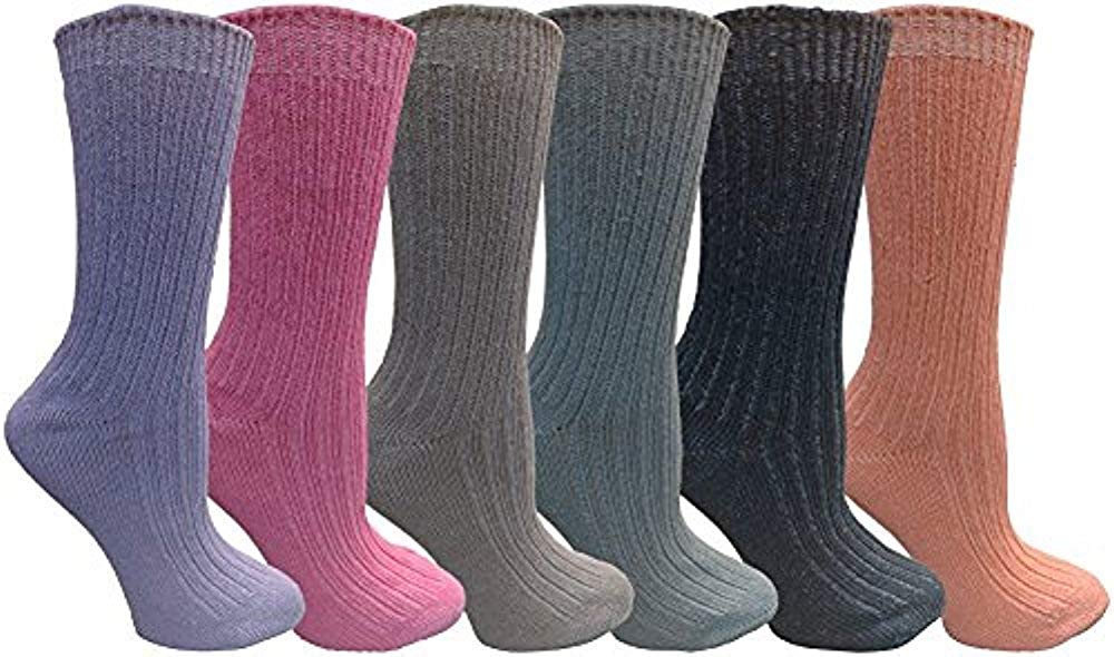 SOCKS'NBULK Womens Crew Socks, Bulk Pack Assorted Chic Sports Athletic
