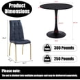 thumbnail image 3 of 5-Piece Dining Table Set, 31.5" Round Tulip Pedestal Dining Table and 4 Ergonomically Designed PU Chairs, Dining Table Set for Kitchen, Living Room, Office, 3 of 7