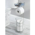 thumbnail image 2 of mDesign Steel Free Standing Toilet Paper Holder Stand and Dispenser - Chrome, 2 of 5