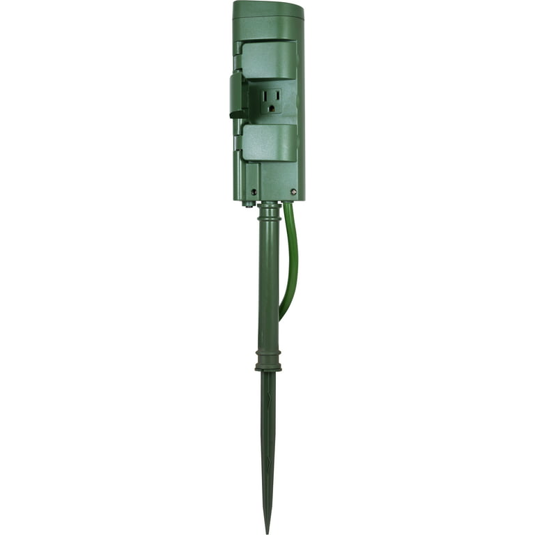 Feit Electric Outdoor 6 Ft. L Green Smart Outlet Stake With Wifi : Target