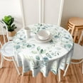 thumbnail image 4 of Spring Tablecloth 60 Inch Round, Watercolor Sage Green Leaves Table Cloth, Eucalyptus Leaf Floral Tablecloths Polyester Fabric Farmhouse Decorative for Spring Home Kitchen Dining Party, 4 of 5