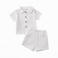 thumbnail image 2 of Baby Boy Clothes Toddler Boys Outfits Cute Summer Clothing Cotton 2 Piece Set with Button Down Shirt and Shorts, 2 of 4