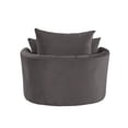 thumbnail image 4 of ACME Chaise d'Appoint Zunyas avec Pivot en Velours Gris, 4 of 6