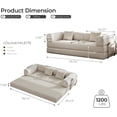 thumbnail image 2 of 79" Convertible Sofa Bed ,CARZZI LIFE Compressed Floor Boneless Couch Modular Corduroy Sleeper Sofa, Folding Mattress Couch for Small Spaces - No Assembly Needed in Beige with Storge, 2 of 13