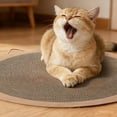 thumbnail image 5 of Washable Cotton Rope Cat Rug, Reversible Round Scratching Mat with Tassels, Vintage Style Pet Bed and Lounger for Indoor Cats, 5 of 7