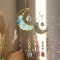 thumbnail image 3 of Holloyiver Crystal Moon Suncatcher, Sun Catchers Indoor Window Prism Moon Crystal Dream Catcher Natural Healing Stones Rainbow Maker Garden Car Decoration Outdoor, 3 of 7