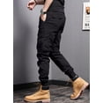 thumbnail image 4 of Casual Side Flap Pockets Workwear Tapered Pants  Men‘s Cargo Pants For Spring Fall Outdoor, 4 of 6