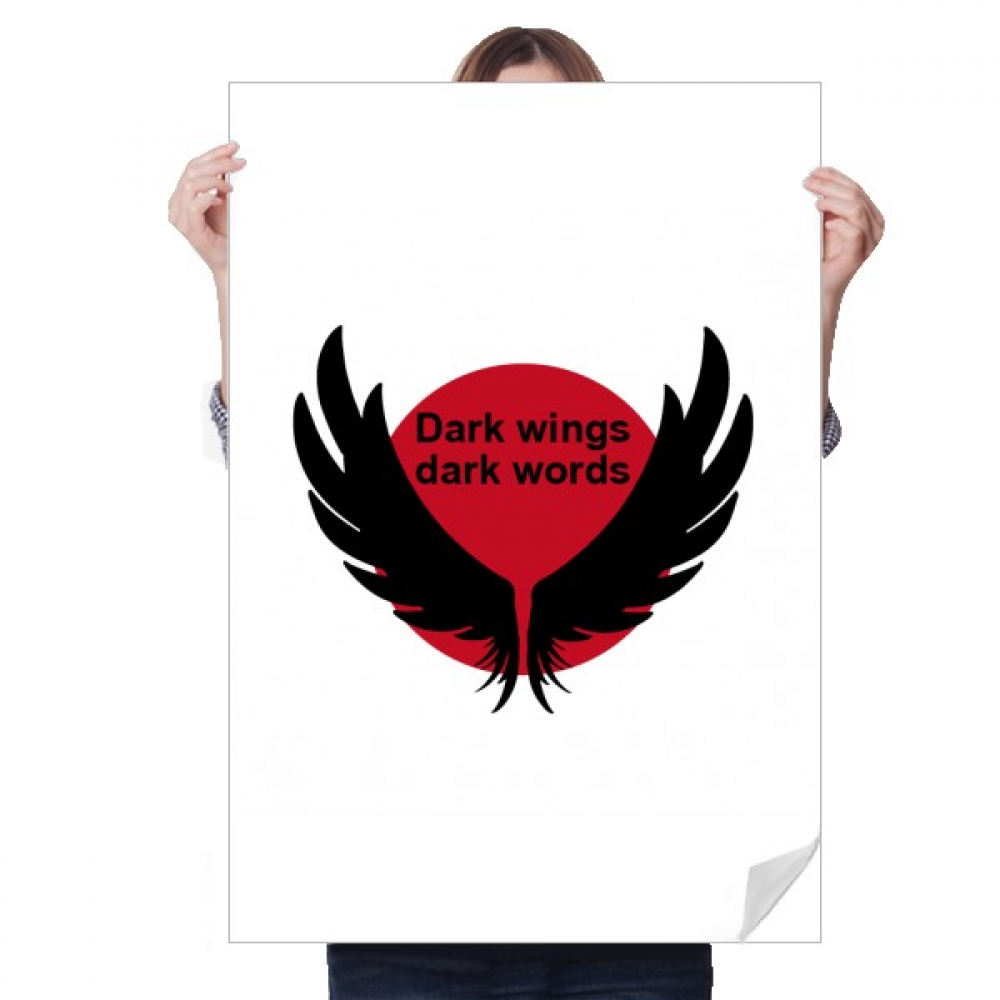 Dark Wings Dark Words Art Deco Fashion Sticker Decoration Poster Playbill Wallpaper Window Decal