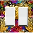 thumbnail image 1 of Metal Light Switch Plate Cover Rainbow Mandala Flower Tile Pattern MDL093, 1 of 13