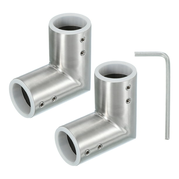 Conector de Varilla de Cortina de Esquina Uxcell, 2 Pcs Conector de Varilla de Cortina de 90° para Varilla de 1", Plata