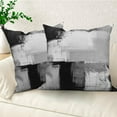 thumbnail image 4 of DaShan Black Grey White Throw Pillow Covers 18x18 Set of 2, Abstract Art Modern Linen Pillows Case for Bedroom Sofa Couch, 4 of 6