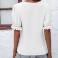 thumbnail image 5 of YHAJDS Short Sleeve Shirts for Women Chiffon Neck Layered Blouse Casual Spring, 5 of 5