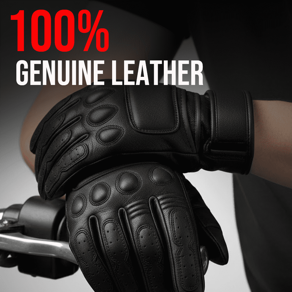 Men's Vintage Goatskin Leather Motorcycle Gloves Gel Padded Cruiser Street Riding Protective Racing Powersports S