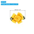 thumbnail image 2 of Uxcell Mini Satin Ribbon Roses Small Rosettes Fabric Flowers with Green Leaves Yellow 30 Pcs, 2 of 6