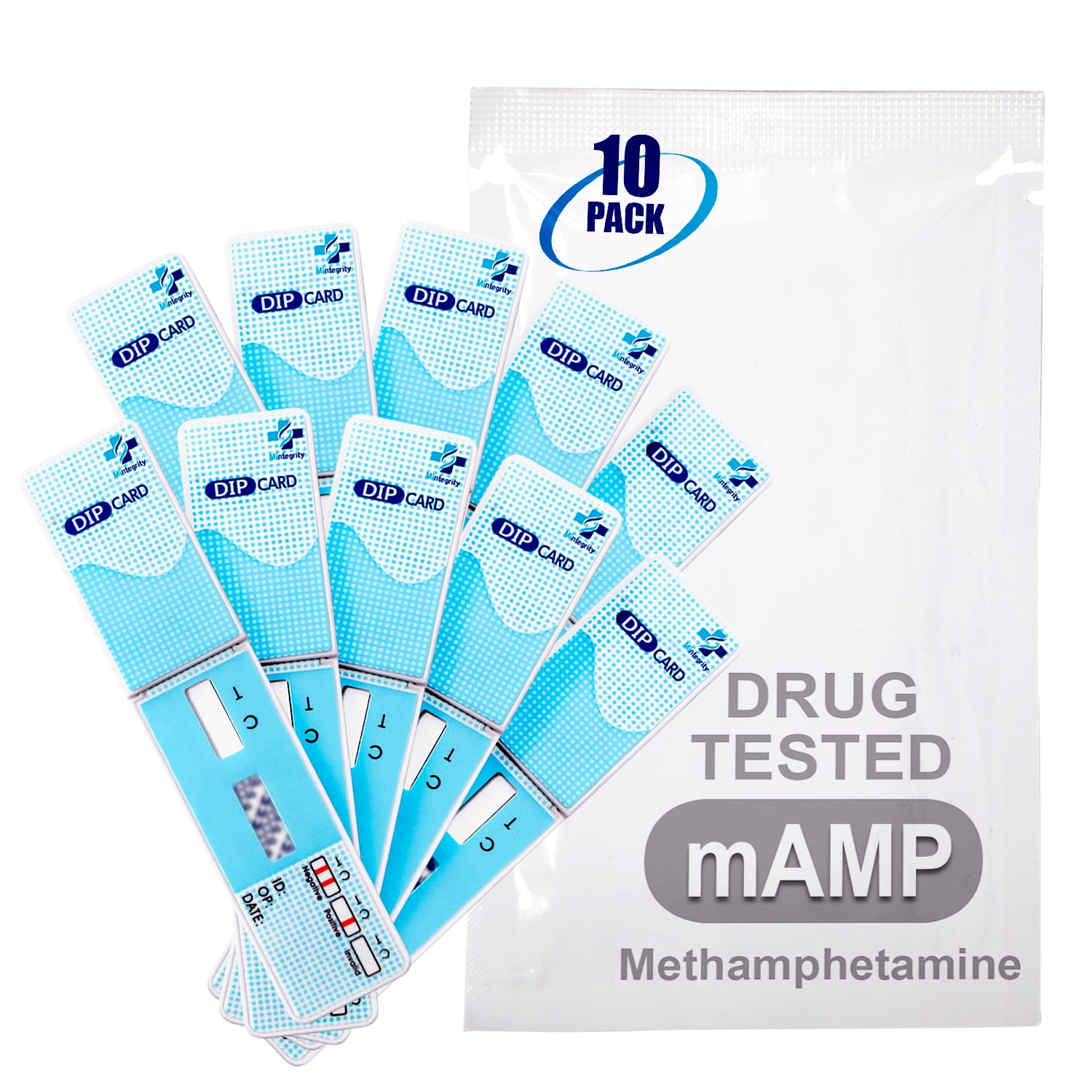 Mintegrity [10pk] - 1-Panel Dip Card Instant Urine Drug Test - Meth/Methamphetamine (mAMP/MET) #MI-WDMA-114