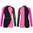 thumbnail image 1 of Yeahdor Shiny Rhinestones Gymnastics Leotards for Girls Long Sleeve Dance Jumpsuit Athletic Ballet Unitards Rose 16, 1 of 4
