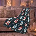thumbnail image 6 of Playful Penguin Winter Friends, Festive Holiday Scene, Warm Flannel Blanket for Living Room and Reading Nook with Detailed Artwork, Art Lovers Friendship Gift, Festive Home Decor, 6 of 9