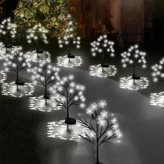 Solar Snowflake Stake Lights - 25 Inch White Christmas Lawn Decor, Outdoor Weatherproof with 2 Modes (Steady/Flashing) & Auto On/Off White