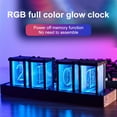 thumbnail image 2 of Style Table Nixie Tube Clock RGB Glow Tube Clock Walnut Wood Base Electronic Digital Alarm Lamp Clock Timer Gift, 2 of 8