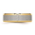 thumbnail image 2 of Grooved Stainless Steel 6mm Wedding Band Ring with Yellow Plating, 2 of 4