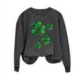 thumbnail image 3 of AherBiu Chandails de la Saint-Patrick pour Femmes Col Rond Manches Longues Imprimé Trèfle Décontracté Ample, 3 of 6