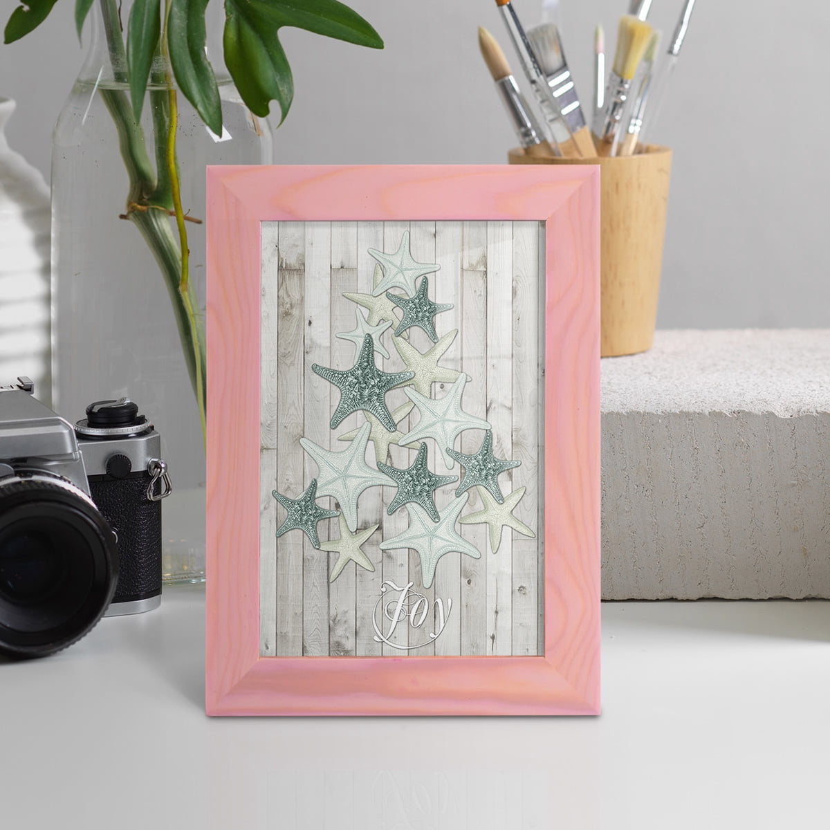 Coastal Christmas III -Framed Print w/glass-Sunset Pink