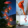 thumbnail image 2 of PVCS 29in Solar LED Lights Wind Chime Light Spinners Spiral Red Bird String Hanging Outdoor Garden, 2 of 9