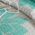 thumbnail image 5 of 6 Piece Printed Cotton Quilt Set with Throw Pillows Aqua King/Cal King, 5 of 5