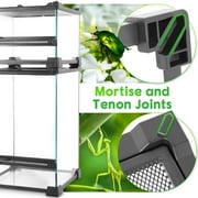 NEPTONION Mini Reptile Glass Terrarium 8x8x6 Durable Reptile Habitat Tank with Heat Resistant Aluminum Alloy Frame, Single Swinging Doors for no Jam by Sand and Other Debris